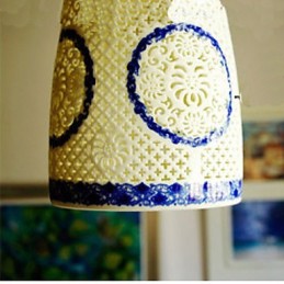 Retro keramická lampa Stairs Blue Single Head Lustr Creative