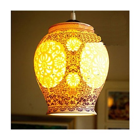 Retro keramická lampa Stairs Blue Single Head Lustr Creative Retro keramická lampa Stairs Blue Single Head Lustr Creative