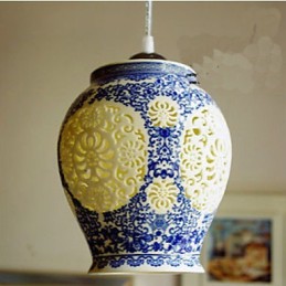 Retro keramická lampa Stairs Blue Single Head Lustr Creative