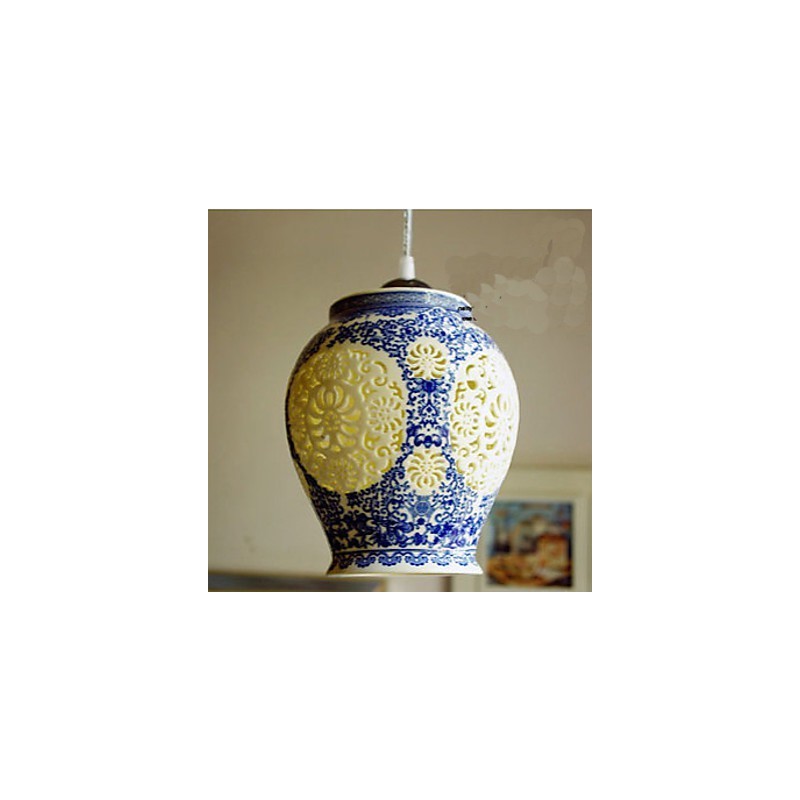 Retro keramická lampa Stairs Blue Single Head Lustr Creative