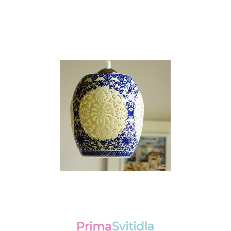 Retro keramická lampa Stairs Blue Single Head Lustr Creative