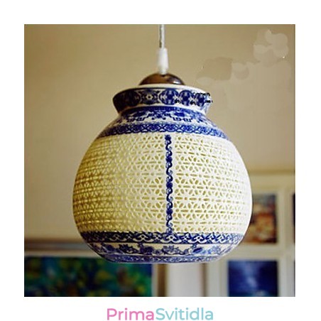 Retro keramická lampa Stairs Blue Single Head Lustr Creative Retro keramická lampa Stairs Blue Single Head Lustr Creative