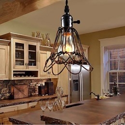Americká country průmyslová větrná lampa retro malý lustr železná klec