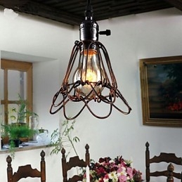 Americká country průmyslová větrná lampa retro malý lustr železná klec