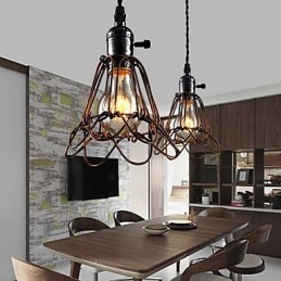 Americká country průmyslová větrná lampa retro malý lustr železná klec