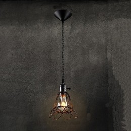 Americká country průmyslová větrná lampa retro malý lustr železná klec