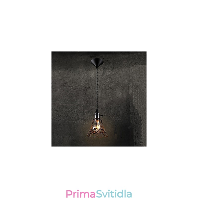 Americká country průmyslová větrná lampa retro malý lustr železná klec