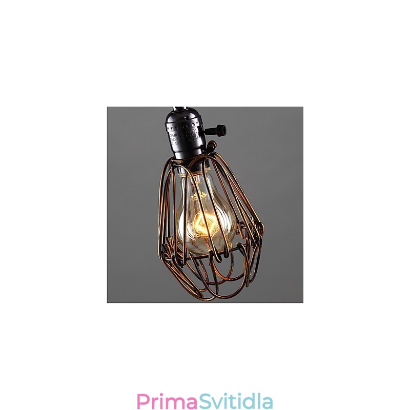 Americká country průmyslová větrná lampa retro malý lustr Iron Cage