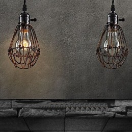 Americká country průmyslová větrná lampa retro malý lustr Iron Cage