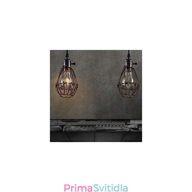 Americká country průmyslová větrná lampa retro malý lustr Iron Cage