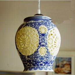 Retro keramická lampa Stairs Blue Single Head Lustr Creative