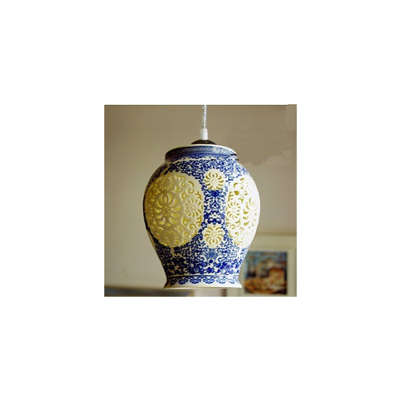 Retro keramická lampa Stairs Blue Single Head Lustr Creative