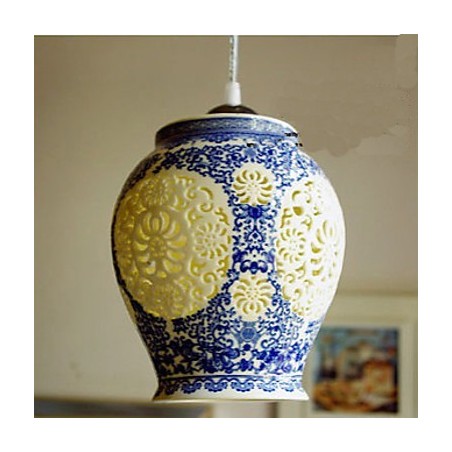 Retro keramická lampa Stairs Blue Single Head Lustr Creative Retro keramická lampa Stairs Blue Single Head Lustr Creative