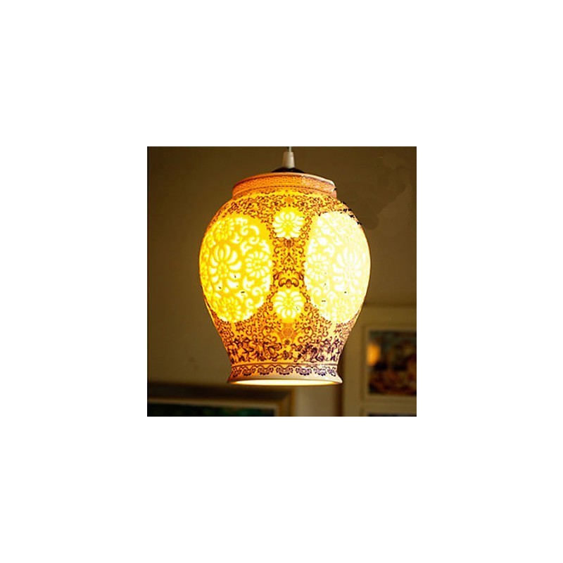 Retro keramická lampa Stairs Blue Single Head Lustr Creative