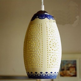 Retro keramická lampa Stairs Blue Single Head Lustr Creative