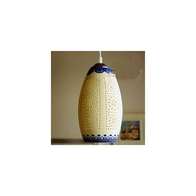 Retro keramická lampa Stairs Blue Single Head Lustr Creative