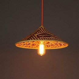Bambusový klobouk Lustr Lustr Lampa Ryby Lidé Klobouky