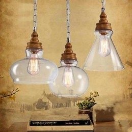 Dřevo zrno Crystal Droplight Kavárna osvětlení lampy a lucerny