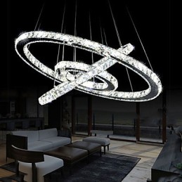 Stmívatelné křišťálové závěsné světlo Moderní kruhové lustrové osvětlovací lampy Studená bílá kulatá stropní svítidla Svítidla s dálkovým ovládáním