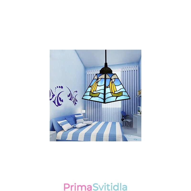 Vitráže moderní a smluvní Středomoří Single Head Sailing Line Droplight lampa závěsné světlo