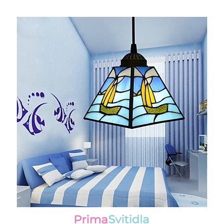 Vitráže moderní a smluvní Středomoří Single Head Sailing Line Droplight lampa závěsné světlo Vitráže moderní a smluvní Středomoří Single Head Sailing Line Droplight lampa závěsné světlo