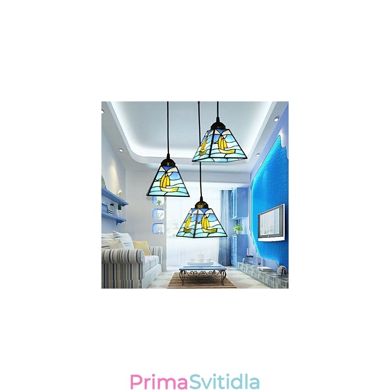 Vitráže moderní a smluvní Středomoří Single Head Sailing Line Droplight lampa závěsné světlo