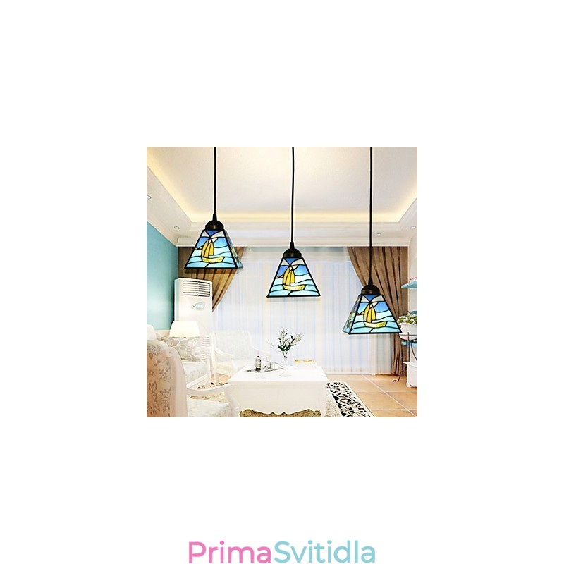 Vitráže moderní a smluvní Středomoří Single Head Sailing Line Droplight lampa závěsné světlo