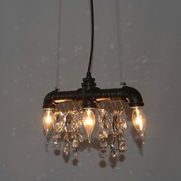 Severoamerický styl kreativní 3 světelný přívěsek v designu potrubí