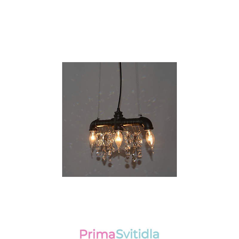 Severoamerický styl kreativní 3 světelný přívěsek v designu potrubí