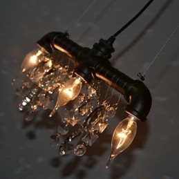Severoamerický styl kreativní 3 světelný přívěsek v designu potrubí