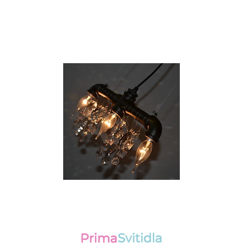 Severoamerický styl kreativní 3 světelný přívěsek v designu potrubí