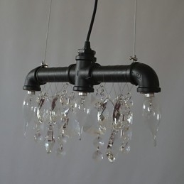 Severoamerický styl kreativní 3 světelný přívěsek v designu potrubí