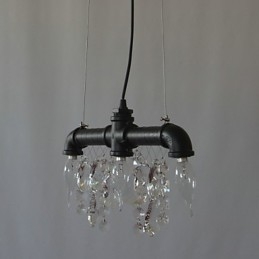 Severoamerický styl kreativní 3 světelný přívěsek v designu potrubí
