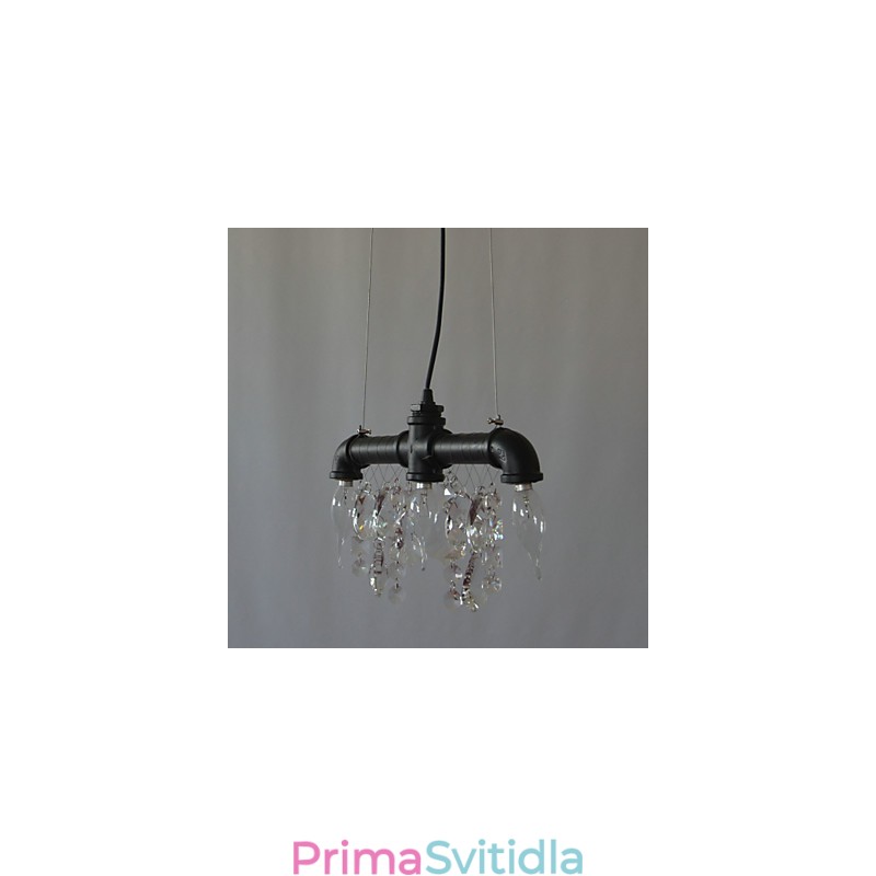 Severoamerický styl kreativní 3 světelný přívěsek v designu potrubí