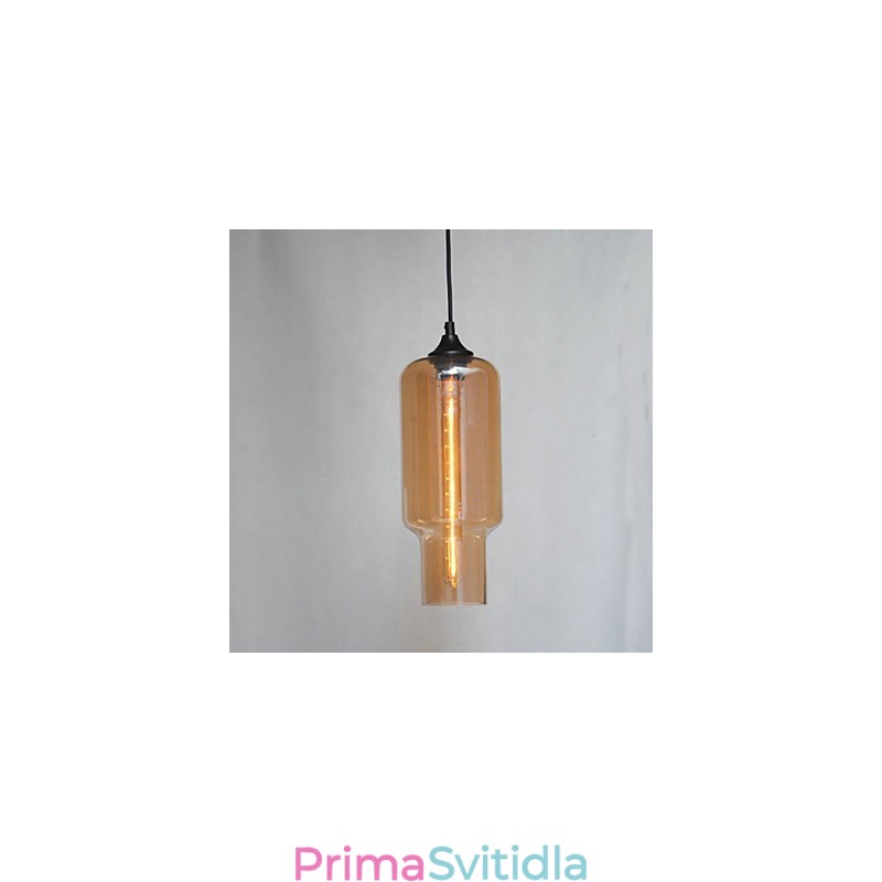 Moderní skleněné závěsné svítidlo v hnědém bublinkovém designu