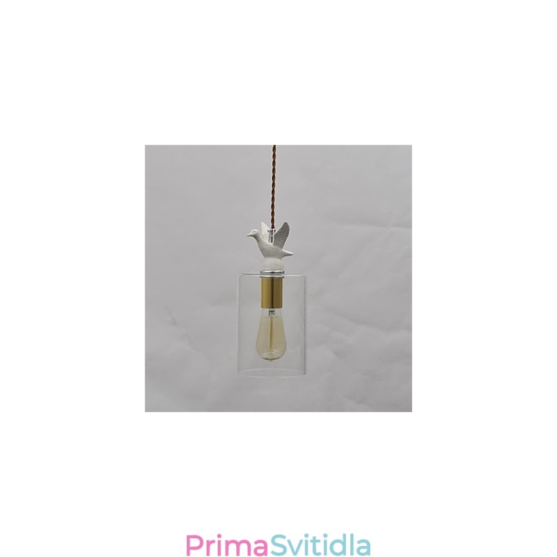 Závěsné svítidlo kreativní ptáček Skleněný lustr se skleněným stínidlem
