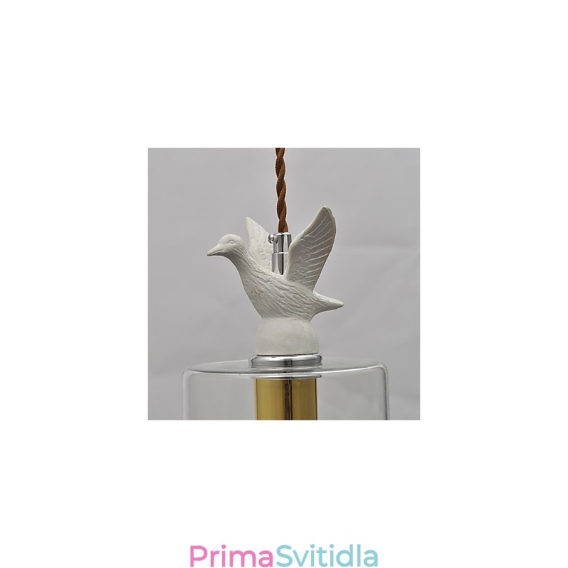 Závěsné svítidlo kreativní ptáček Skleněný lustr se skleněným stínidlem