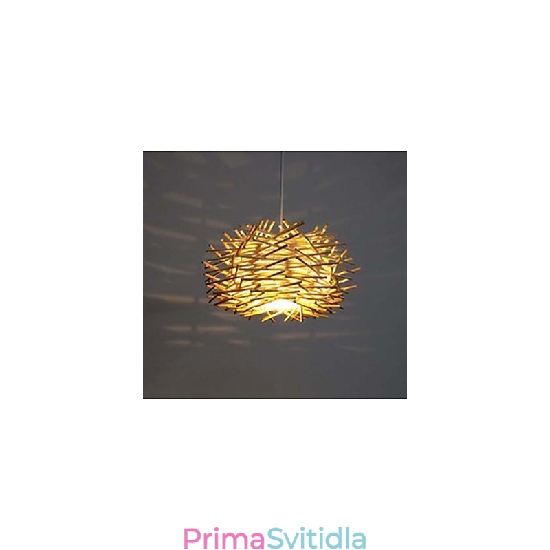 Moderní a stažené svítidlo 1 lehké dřevěné ručně tkané