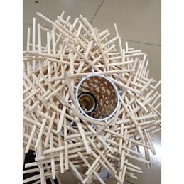 Moderní a stažené svítidlo 1 lehké dřevěné ručně tkané