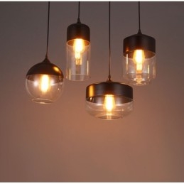 Lustrová lampa z uměleckého tepaného skla Nordic Creative Stair Shop