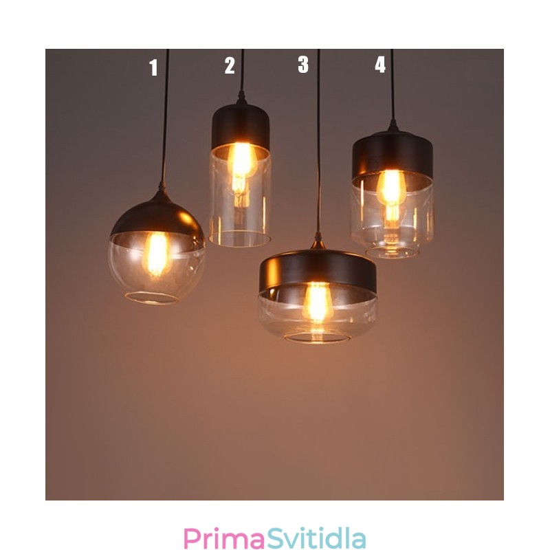 Lustrová lampa z uměleckého tepaného skla Nordic Creative Stair Shop