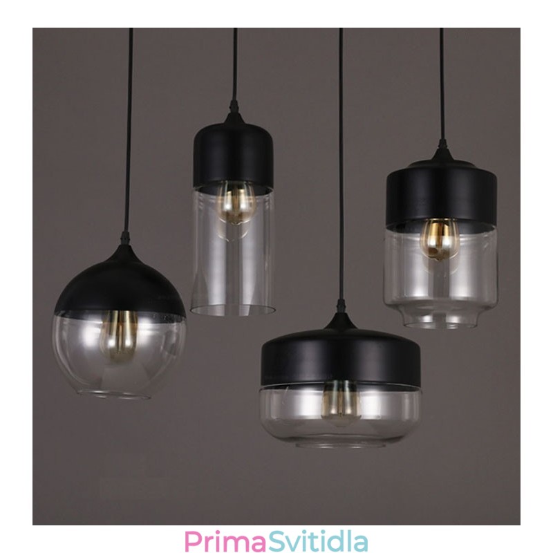 Lustrová lampa z uměleckého tepaného skla Nordic Creative Stair Shop