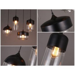 Lustrová lampa z uměleckého tepaného skla Nordic Creative Stair Shop