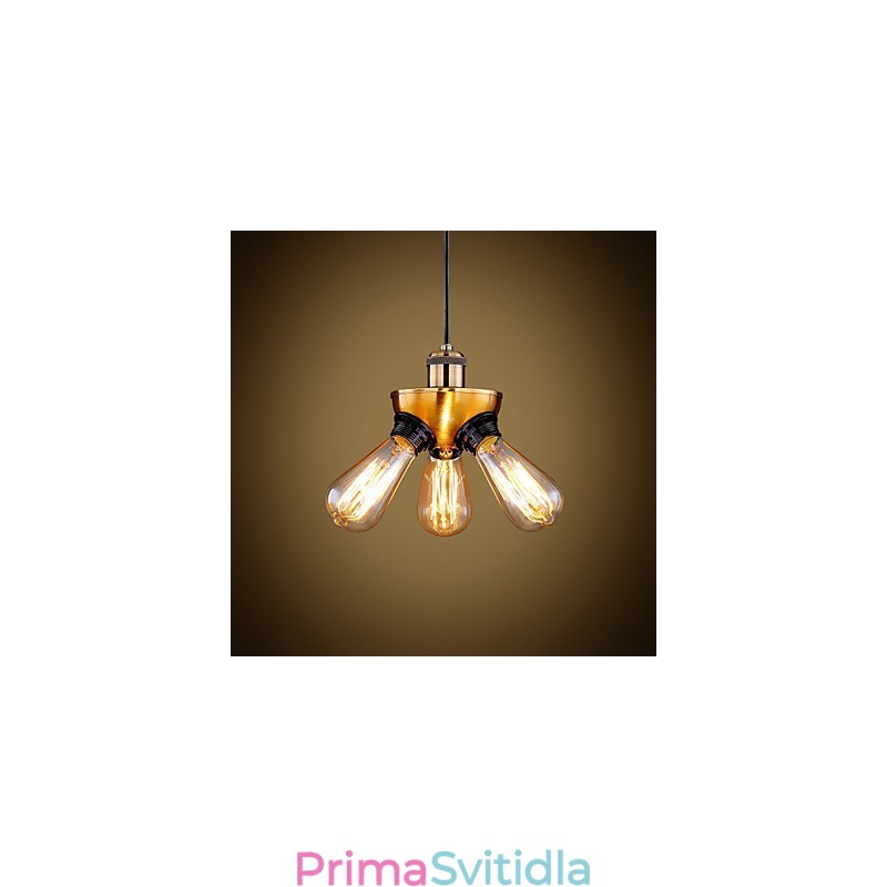 Americká country průmyslová měděná třístopá kapací lampa