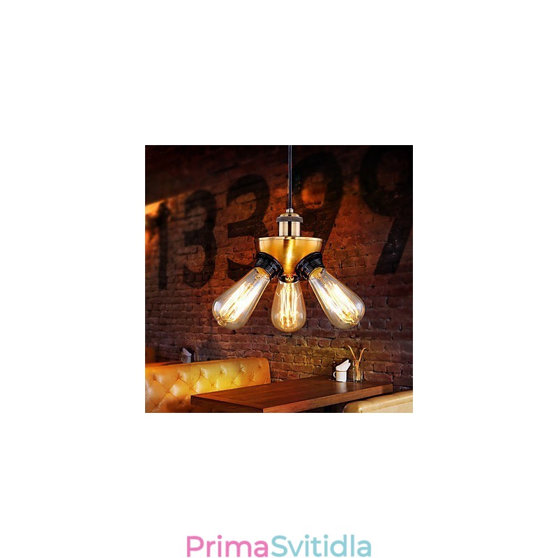 Americká country průmyslová měděná třístopá kapací lampa