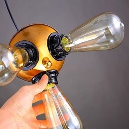 Americká country průmyslová měděná třístopá kapací lampa