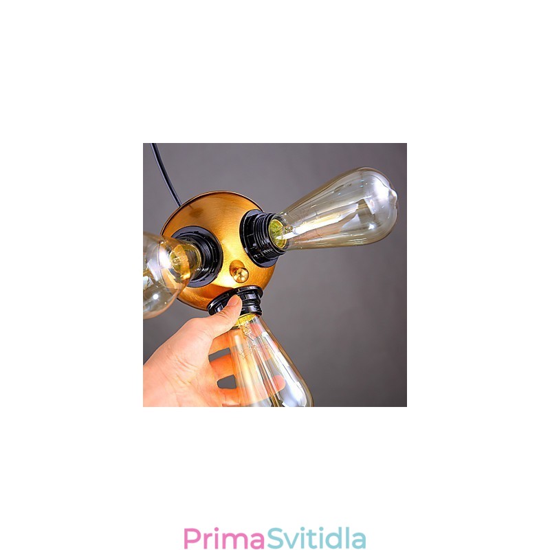 Americká country průmyslová měděná třístopá kapací lampa