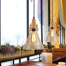 Severoamerická kreativní křišťálová lampa s dřevěným zrnem obnovující starověké způsoby světla lampy