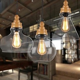 Severoamerická kreativní křišťálová lampa s dřevěným zrnem obnovující starověké způsoby světla lampy