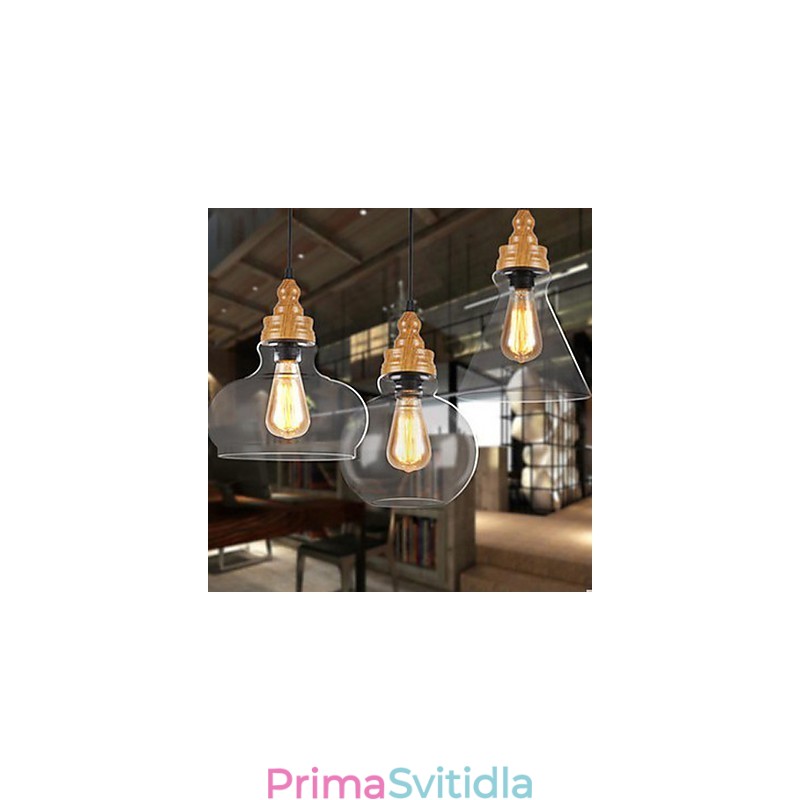 Severoamerická kreativní křišťálová lampa s dřevěným zrnem obnovující starověké způsoby světla lampy